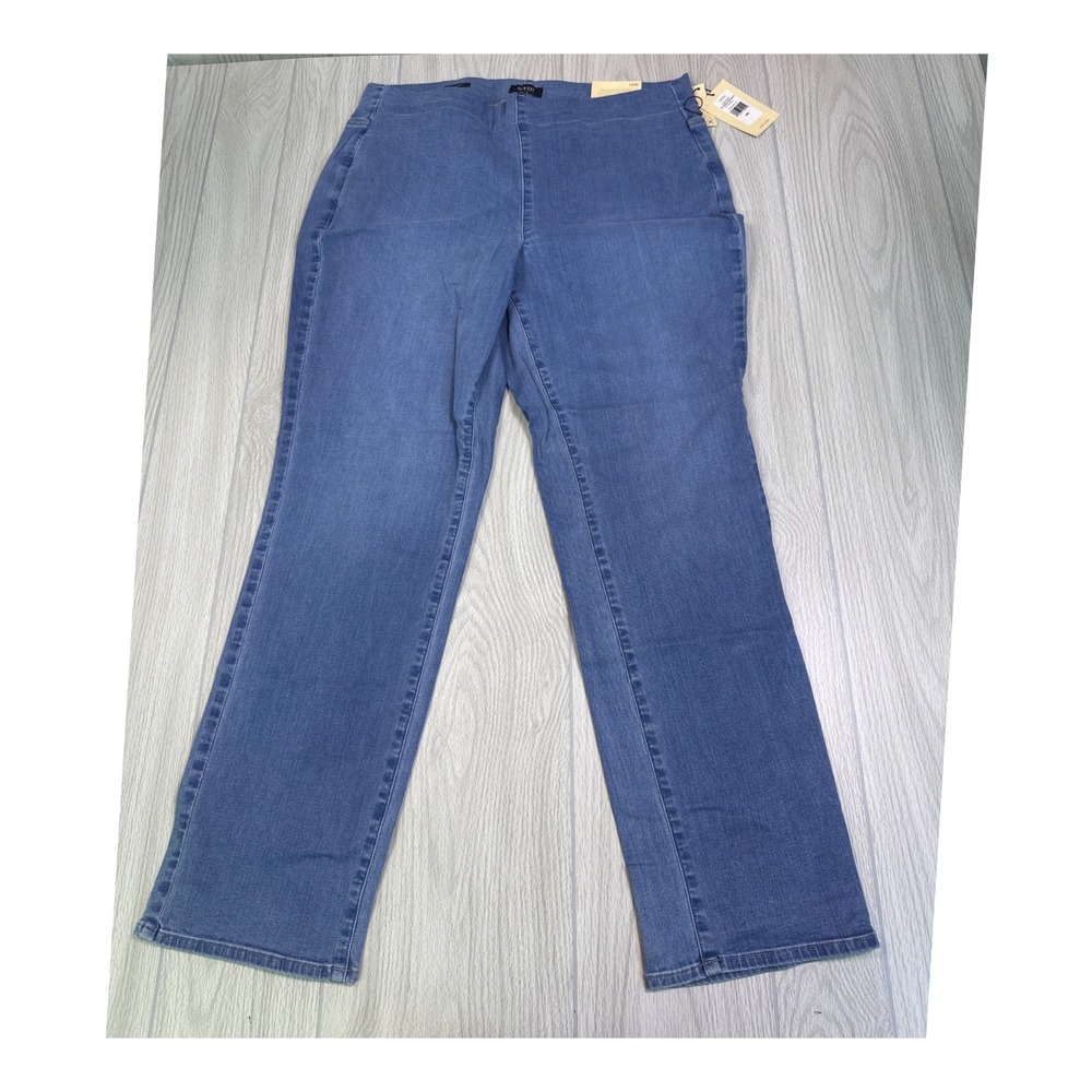 NYDJ Bailey Relaxed Straight Leg Jeans Nottingham Blue 14W WMDI8848 NWT